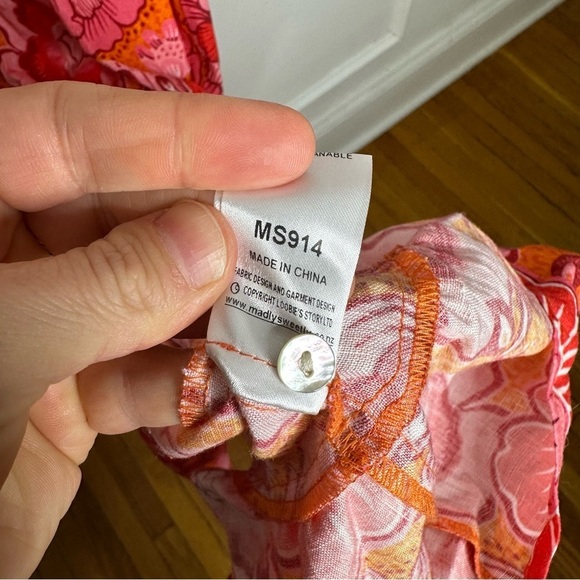 Madly Sweetly WATERMELON SUGAR MIDI Linen Dress Womens 18 - Picture 6 of 9